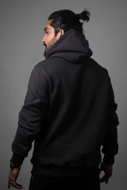 NJ Couture Men's Signature Side-Zip Fleece Black Hoodie