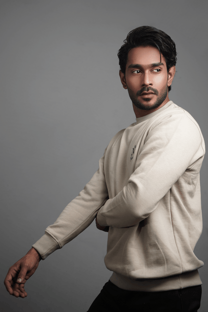 NJ Couture Men's Sleeve-Print Fleece Sweatshirt – Premium Crewneck Pullover