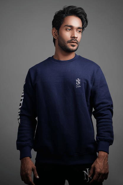 NJ Couture Men's Sleeve-Print Fleece Sweatshirt – Premium Crewneck Pullover