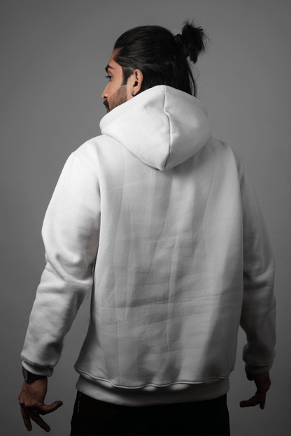 NJ Couture Men's Signature Side-Zip Fleece White Hoodie