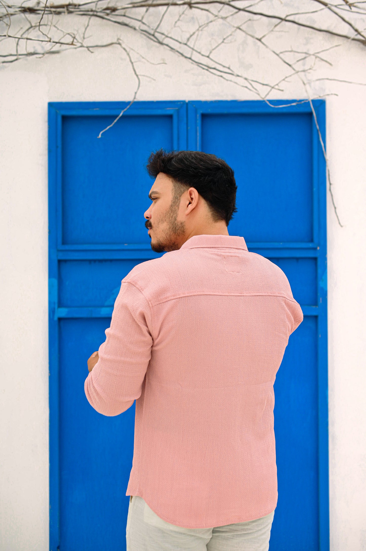 NJ Couture Signature Cuban Light Pink Shirt | Premium Relaxed Fit