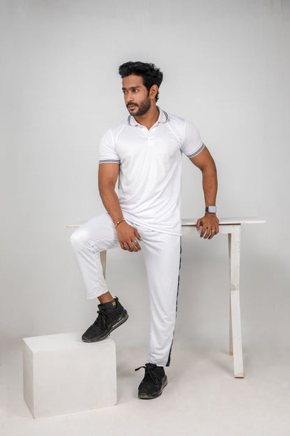 Nj Couture Men's White T-Shirt and Trouser Track Suit