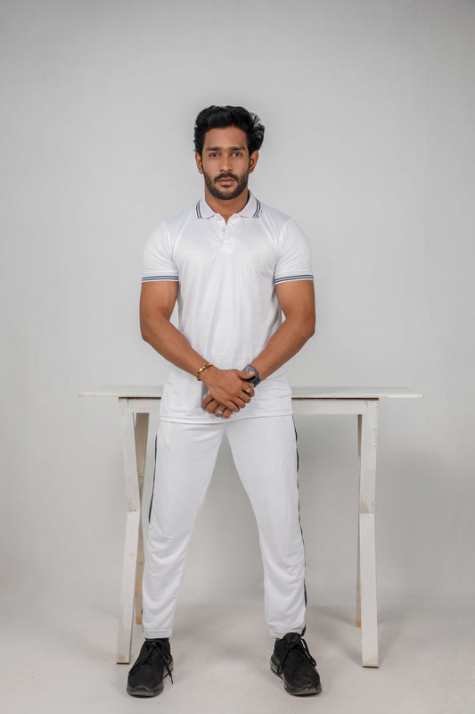 Nj Couture Men's White T-Shirt and Trouser Track Suit