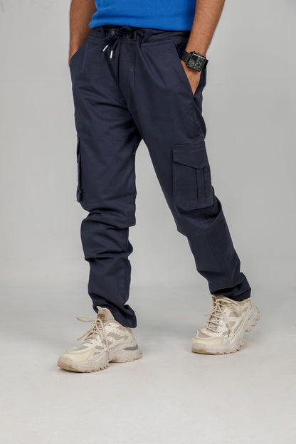 Men’s Navy Blue Cargo Trousers – Versatile, Casual Comfort