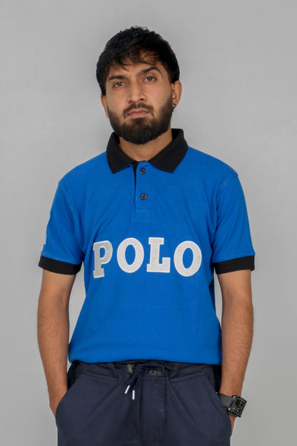 NJ POLO Graphic Men's T-Shirt in Royal Blue