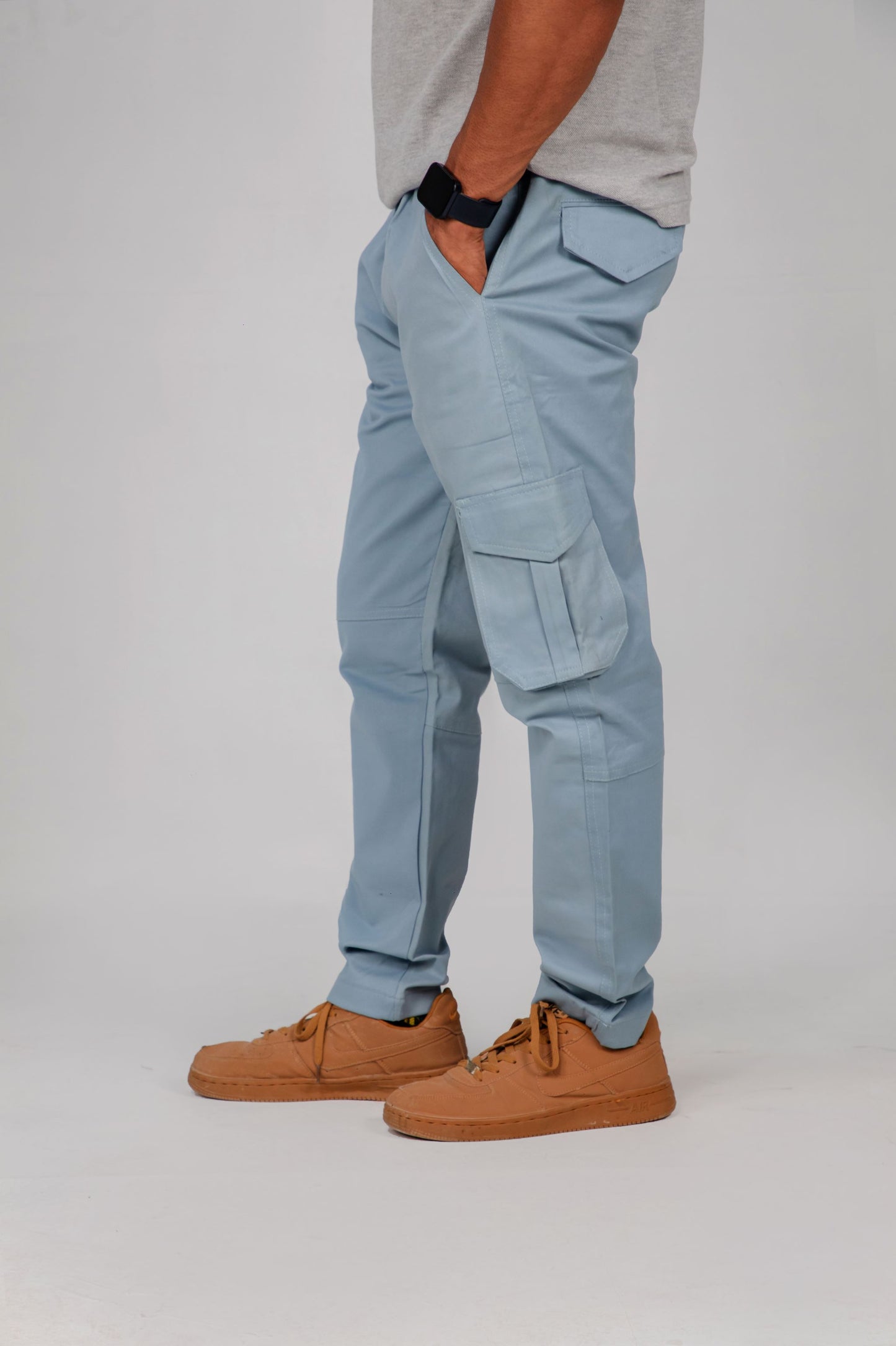 Men's Sky Blue Cargo Pants – Functional & Stylish