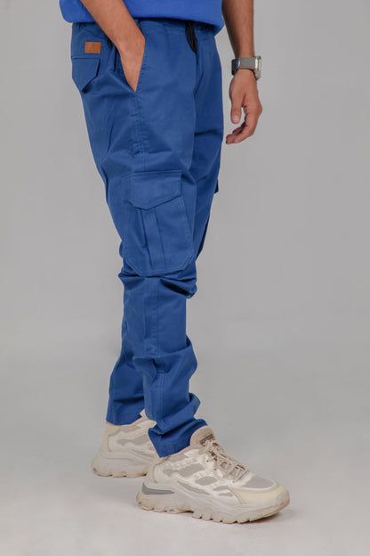 Men's Royal Blue Cargo Joggers – Bold Style with Functional Design