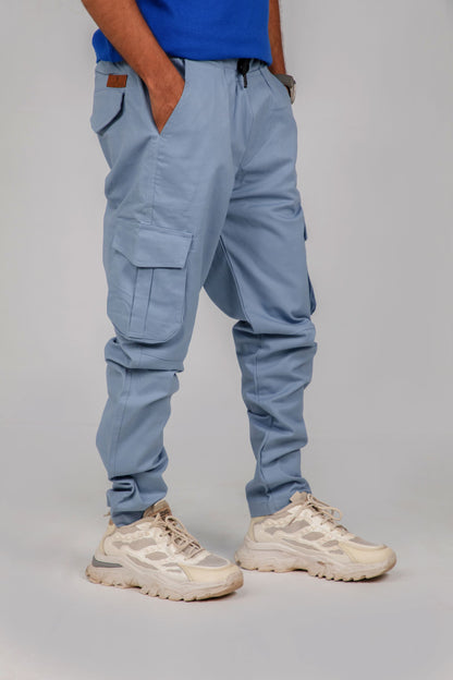 Men's Light Blue Cargo Jogger Pants