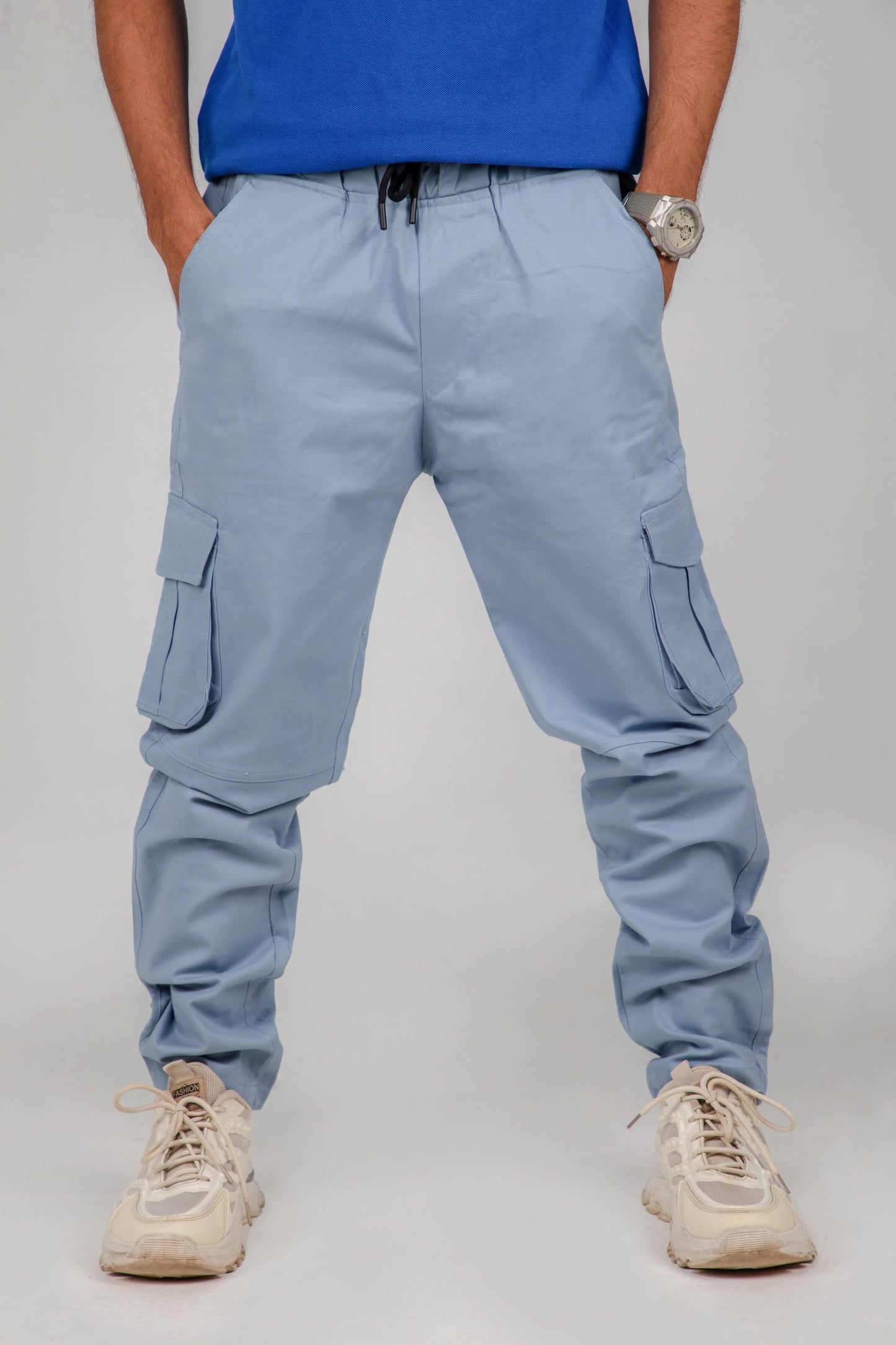 Men's Light Blue Cargo Jogger Pants