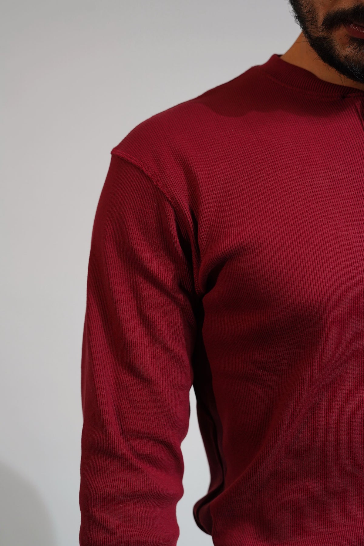 The Old Money Henley Maroon Shirt