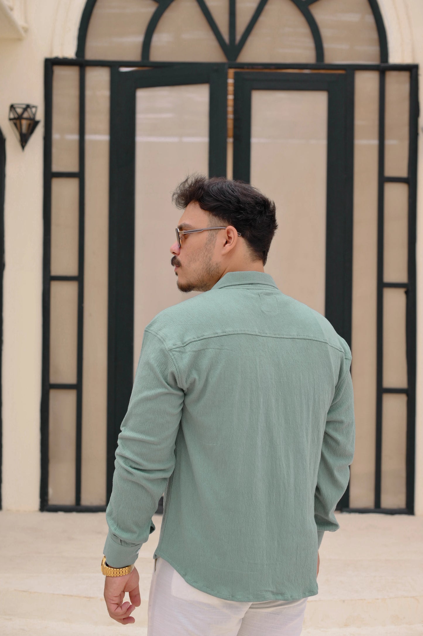 NJ Couture Signature Cuban Sage Green Shirt | Premium Relaxed Fit