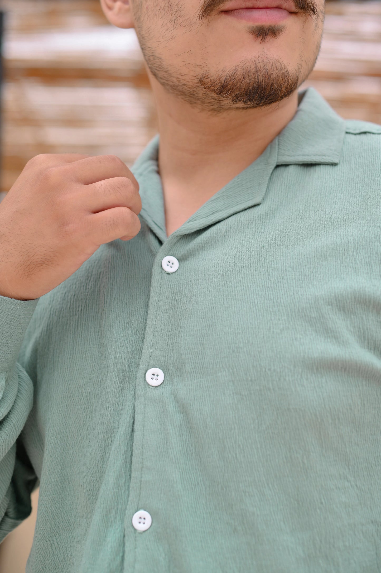 NJ Couture Signature Cuban Sage Green Shirt | Premium Relaxed Fit